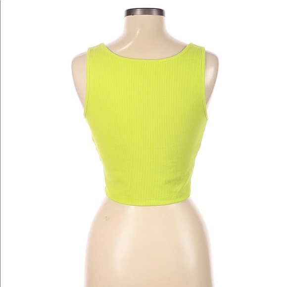 Bright Green V-Neck Tank Top M - Picture 2 of 2